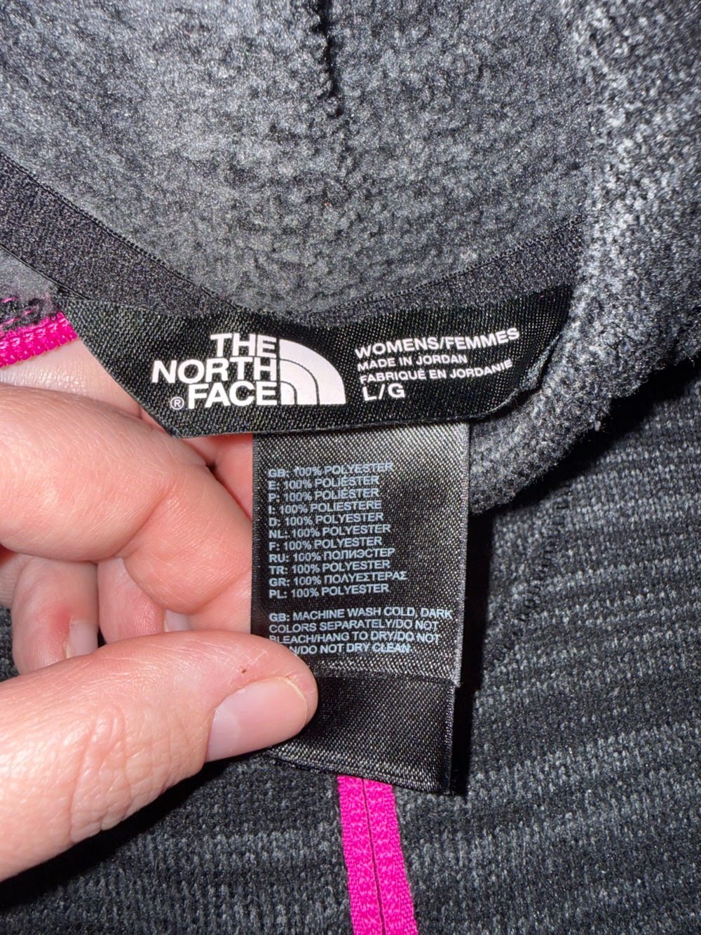 The North Face Women's Magenta charcoal Quarter Zip Jacket Size Large - Picture 2 of 3